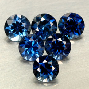 Pedras preciosas de safira azul natural de  ct, corte redondo, VVS-VS