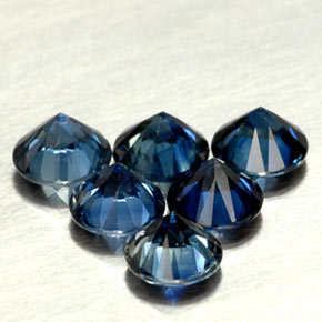 Pedras preciosas de safira azul natural de  ct, corte redondo, VVS-VS