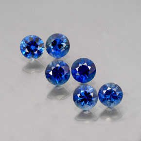 Pedras preciosas de safira azul natural de  ct, corte redondo, VS