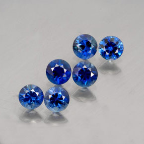 Pedras preciosas de safira azul natural de  ct, corte redondo, VS