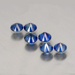 Pedras preciosas de safira azul natural de  ct, corte redondo, VS