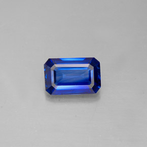 Safira azul natural 0,67ct, corte esmeralda, VS