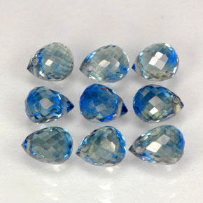 Pedras preciosas de safira azul natural de  ct, briolete, VVS-VS