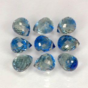 Pedras preciosas de safira azul natural de  ct, briolete, VVS-VS
