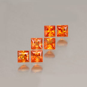 Pedras preciosas de safira laranja natural de  ct, quadrado, VVS-VS