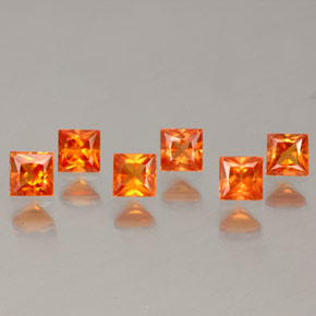 Pedras preciosas de safira laranja natural de  ct, quadrado, VVS-VS