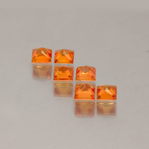 Pedras preciosas de safira laranja natural de  ct, quadrado, VVS-VS