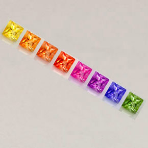 Pedras preciosas de safira multicolorido natural de  ct, quadrado, VVS-VS
