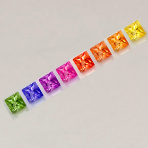 Pedras preciosas de safira multicolorido natural de  ct, quadrado, VVS-VS