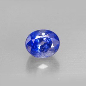 Safira azul natural 1,55ct, corte oval, VS