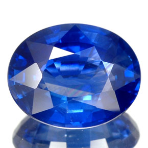 Safira azul natural 2,10ct, corte oval, VVS-VS
