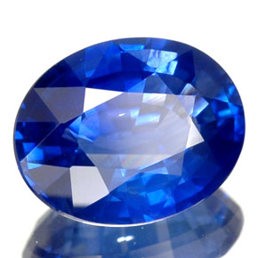 Safira azul natural 2,10ct, corte oval, VVS-VS