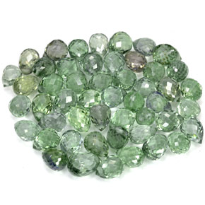 Pedras preciosas de safira verde natural de  ct, briolete, VS