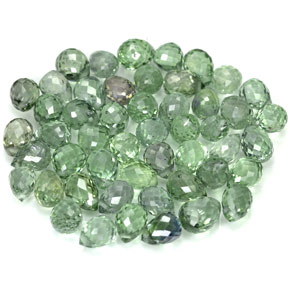 Pedras preciosas de safira verde natural de  ct, briolete, VS