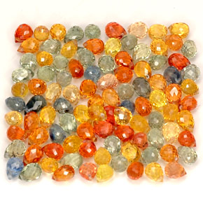 Pedras preciosas de safira multicolorido natural de  ct, briolete, VVS-VS