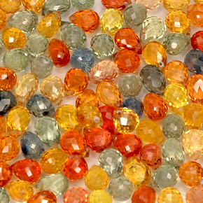 Pedras preciosas de safira multicolorido natural de  ct, briolete, VVS-VS