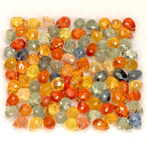 Pedras preciosas de safira multicolorido natural de  ct, briolete, VVS-VS