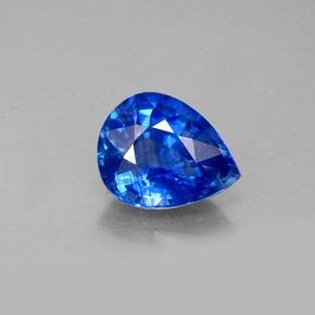 Safira azul natural 1,59ct, formato de pêra, VS-SI