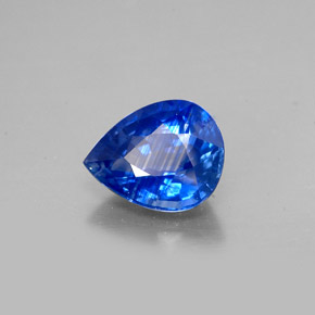 Safira azul natural 1,59ct, formato de pêra, VS-SI