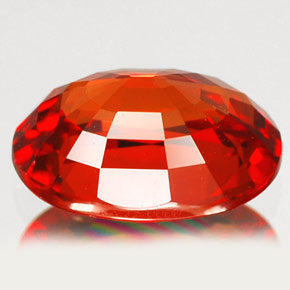 Safira laranja natural 2,00ct, corte oval, VVS