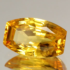Safira amarelo natural 2,06ct, forma extravagante, VS-SI