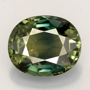 Safira verde natural 4,55ct, corte oval, VS-SI