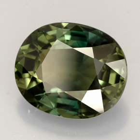 Safira verde natural 4,55ct, corte oval, VS-SI