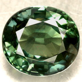 Safira verde natural 5,04ct, corte oval, VVS-VS