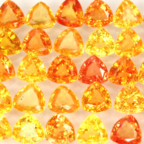 Pedras preciosas de safira laranja natural de  ct, trillion, VVS
