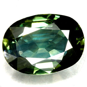 Safira verde natural 7,18ct, corte oval, VS
