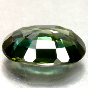 Safira verde natural 7,18ct, corte oval, VS