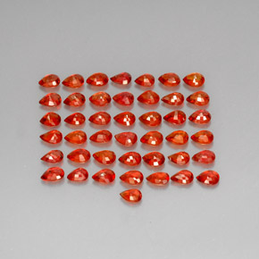 Pedras preciosas de safira laranja natural de  ct, formato de pêra, VVS
