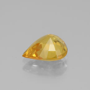 Safira amarelo natural 1,92ct, formato de pêra, VS-SI