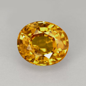 Safira amarelo natural 2,49ct, corte oval, VS-SI