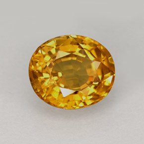 Safira amarelo natural 2,49ct, corte oval, VS-SI