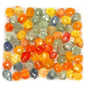 Pedras preciosas de safira multicolorido natural de  ct, briolete, VVS-VS