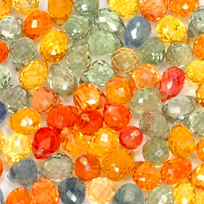 Pedras preciosas de safira multicolorido natural de  ct, briolete, VVS-VS