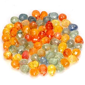 Pedras preciosas de safira multicolorido natural de  ct, briolete, VVS-VS
