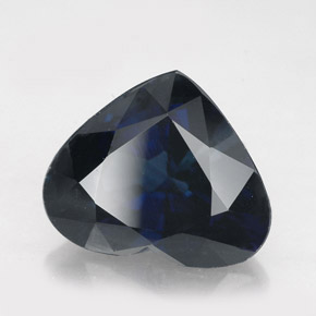 Safira azul natural 5,05ct, formato de coração, VS