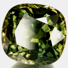 Safira verde natural 6,29ct, almofada cortada, VVS-VS