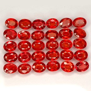 Pedras preciosas de safira laranja natural de  ct, corte oval, VVS-VS