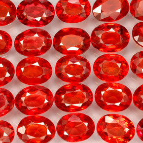 Pedras preciosas de safira laranja natural de  ct, corte oval, VVS-VS