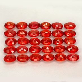 Pedras preciosas de safira laranja natural de  ct, corte oval, VVS-VS