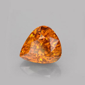 Safira laranja natural 1,94ct, formato de pêra, VS-SI