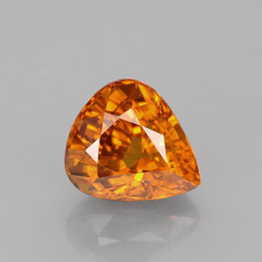Safira laranja natural 1,94ct, formato de pêra, VS-SI