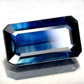 Safira azul natural 4,64ct, corte esmeralda, VS