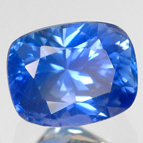 Safira azul natural 1,92ct, almofada cortada, VS-SI