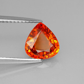Safira laranja natural 2,12ct, formato de pêra, VVS-VS
