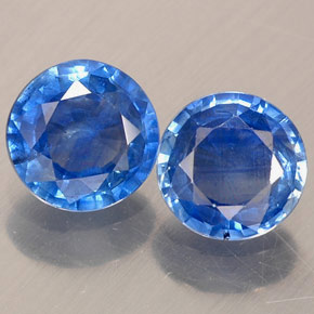 Pedras preciosas de safira azul natural de  ct, corte redondo, VS-SI