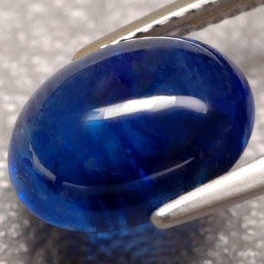 Safira azul natural 5,88ct, transparente, transparente/translúcido